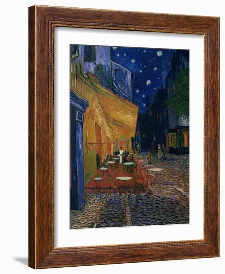 The Café Terrace on the Place du Forum, Arles, at Night, c.1888-Vincent van Gogh-Framed Giclee Print