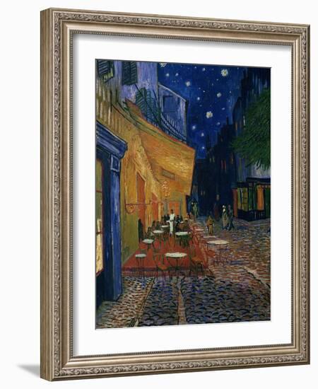 The Cafe Terrace on the Place du Forum, Arles, at Night, c.1888-Vincent van Gogh-Framed Giclee Print