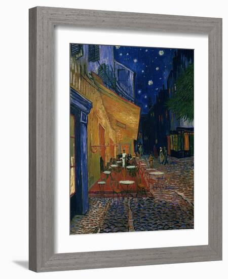 The Cafe Terrace on the Place du Forum, Arles, at Night, c.1888-Vincent van Gogh-Framed Giclee Print