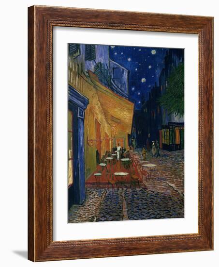 The Cafe Terrace on the Place du Forum, Arles, at Night, c.1888-Vincent van Gogh-Framed Giclee Print