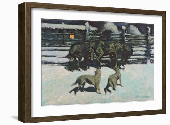 The Call for Help (At Bay) C.1908 (Oil on Canvas)-Frederic Remington-Framed Giclee Print