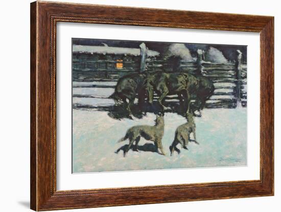 The Call for Help (At Bay) C.1908 (Oil on Canvas)-Frederic Remington-Framed Giclee Print