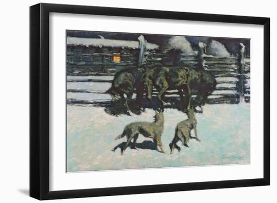 The Call for Help (At Bay) C.1908 (Oil on Canvas)-Frederic Remington-Framed Giclee Print