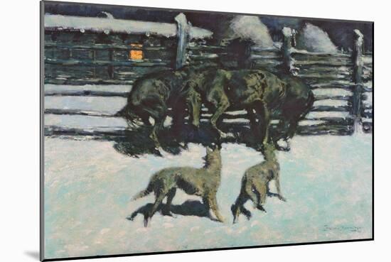 The Call for Help (At Bay) C.1908 (Oil on Canvas)-Frederic Remington-Mounted Giclee Print