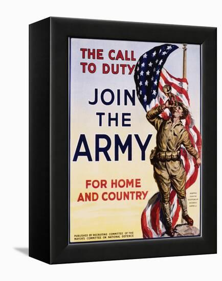 The Call to Duty for Home and Country Poster-null-Framed Premier Image Canvas
