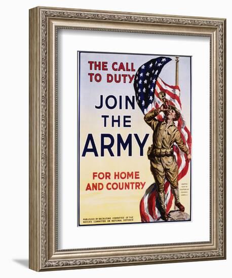 The Call to Duty for Home and Country Poster-null-Framed Premium Photographic Print