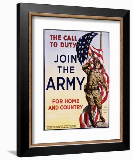 The Call to Duty for Home and Country Poster-null-Framed Premium Photographic Print