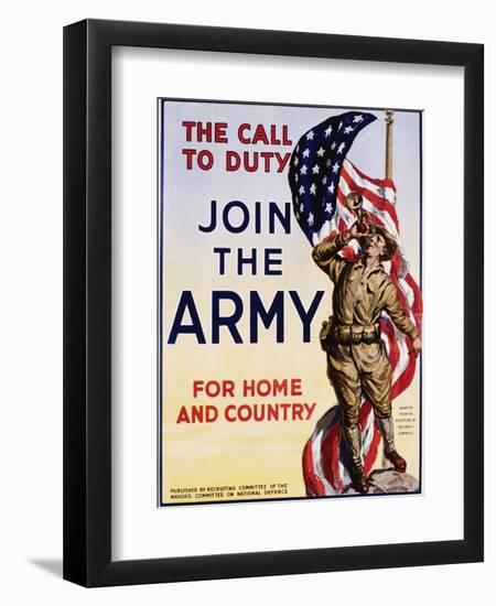 The Call to Duty for Home and Country Poster-null-Framed Premium Photographic Print