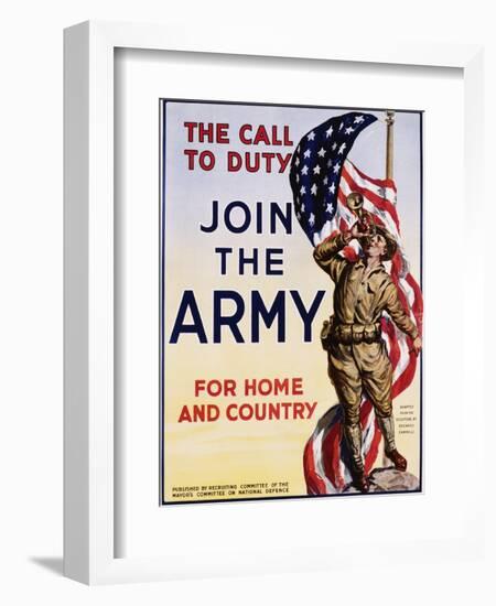 The Call to Duty for Home and Country Poster-null-Framed Premium Photographic Print