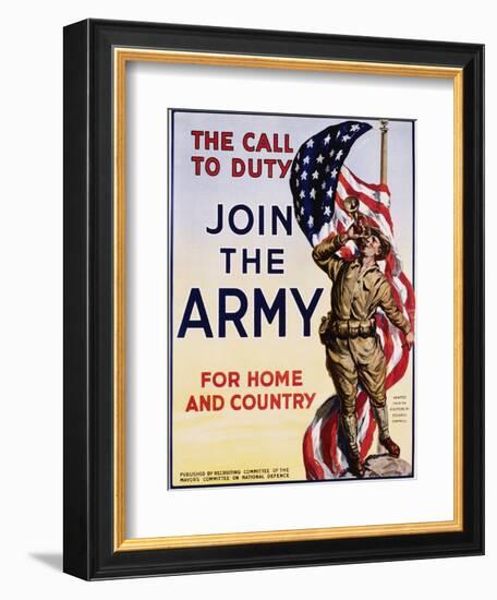 The Call to Duty for Home and Country Poster-null-Framed Premium Photographic Print