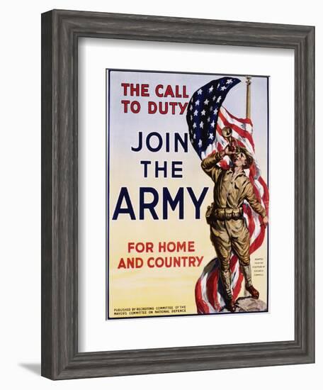 The Call to Duty for Home and Country Poster-null-Framed Photographic Print