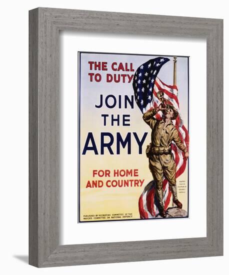 The Call to Duty for Home and Country Poster-null-Framed Photographic Print