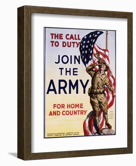 The Call to Duty for Home and Country Poster--Framed Photographic Print