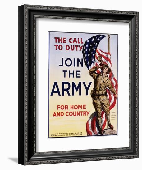 The Call to Duty for Home and Country Poster-null-Framed Photographic Print