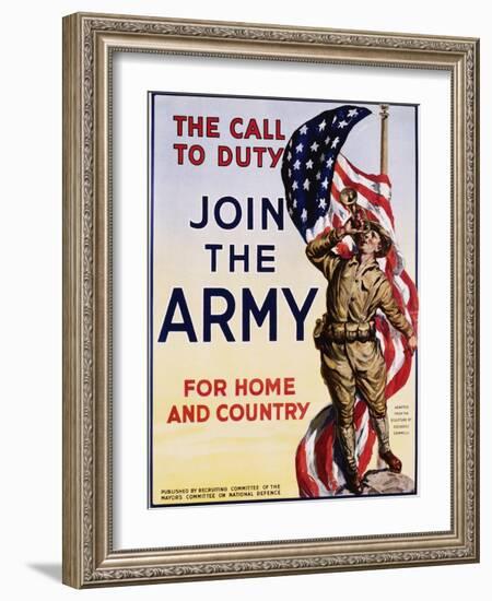 The Call to Duty for Home and Country Poster-null-Framed Photographic Print