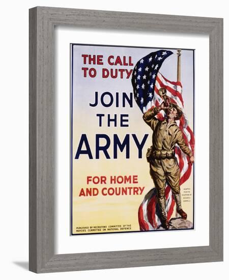 The Call to Duty for Home and Country Poster-null-Framed Photographic Print