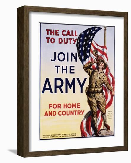 The Call to Duty for Home and Country Poster-null-Framed Photographic Print