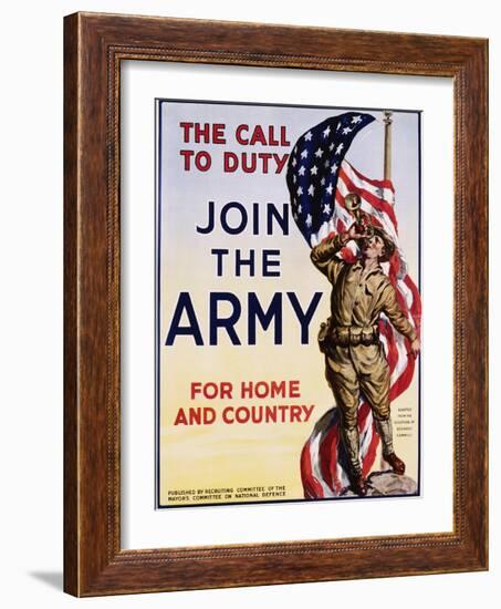 The Call to Duty for Home and Country Poster-null-Framed Photographic Print