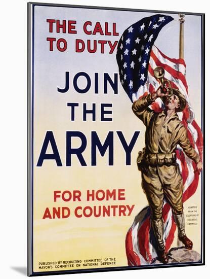The Call to Duty for Home and Country Poster-null-Mounted Photographic Print