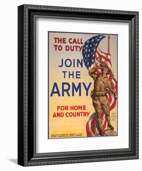 The Call to Duty, Join the Army-Vintage Reproduction-Framed Giclee Print