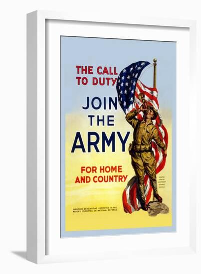 The Call To Duty-null-Framed Art Print