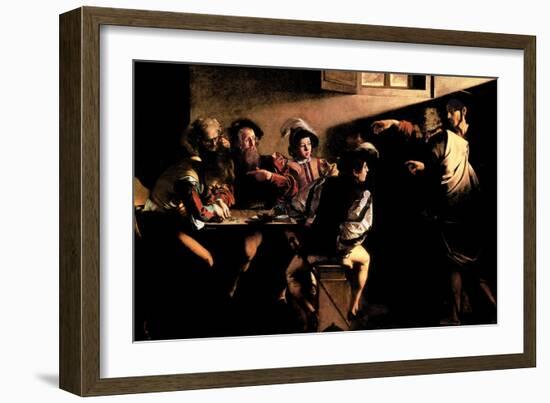 The Calling of Saint Mathew-Caravaggio-Framed Premium Giclee Print