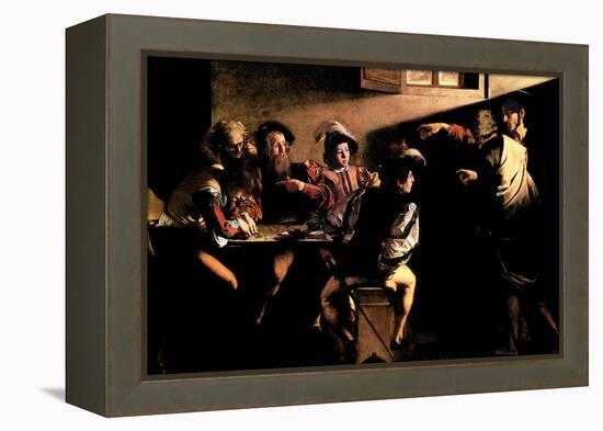 The Calling of Saint Mathew-Caravaggio-Framed Stretched Canvas