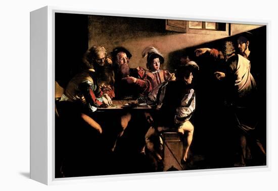 The Calling of Saint Mathew-Caravaggio-Framed Stretched Canvas