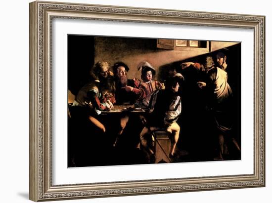 The Calling of Saint Mathew-Caravaggio-Framed Art Print