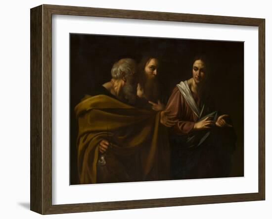 The calling of Saints Peter and Andrew by Michelangelo Caravaggio-Michelangelo Caravaggio-Framed Giclee Print