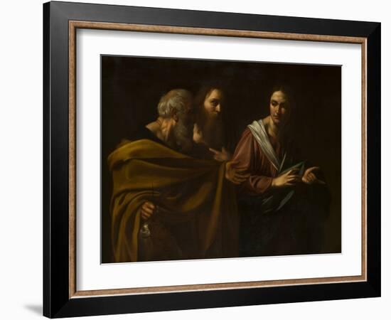 The calling of Saints Peter and Andrew by Michelangelo Caravaggio-Michelangelo Caravaggio-Framed Giclee Print