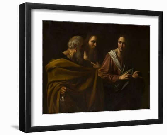 The calling of Saints Peter and Andrew by Michelangelo Caravaggio-Michelangelo Caravaggio-Framed Giclee Print