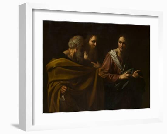 The calling of Saints Peter and Andrew by Michelangelo Caravaggio-Michelangelo Caravaggio-Framed Giclee Print