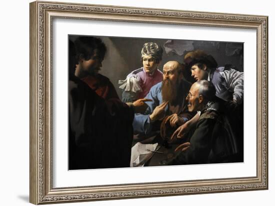 The Calling of St Matthew, 1621, by Hendrick Ter Brugghen (1588-1629). Netherlands-Hendrick Ter Brugghen-Framed Giclee Print