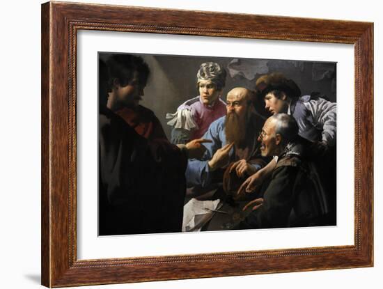 The Calling of St Matthew, 1621, by Hendrick Ter Brugghen (1588-1629). Netherlands-Hendrick Ter Brugghen-Framed Giclee Print