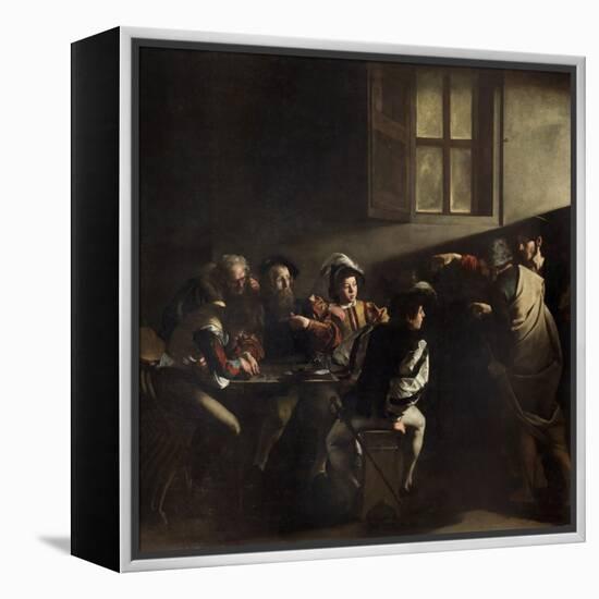 The Calling of St. Matthew by Caravaggio-null-Framed Premier Image Canvas