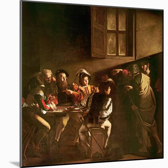 The Calling of St. Matthew, C.1598-1601-Caravaggio-Mounted Giclee Print