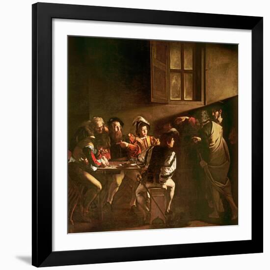 The Calling of St. Matthew, C.1598-1601-Caravaggio-Framed Giclee Print