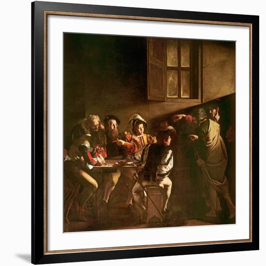 The Calling of St. Matthew, C.1598-1601-Caravaggio-Framed Giclee Print