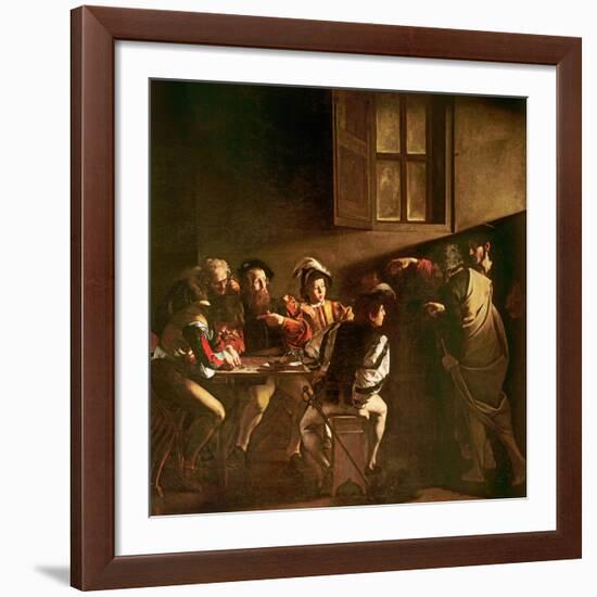 The Calling of St. Matthew, C.1598-1601-Caravaggio-Framed Giclee Print