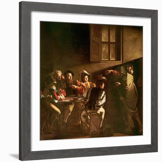 The Calling of St. Matthew, C.1598-1601-Caravaggio-Framed Giclee Print