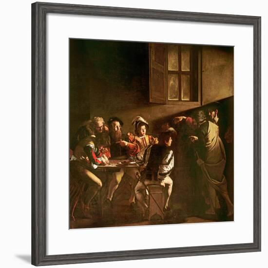 The Calling of St. Matthew, C.1598-1601-Caravaggio-Framed Giclee Print