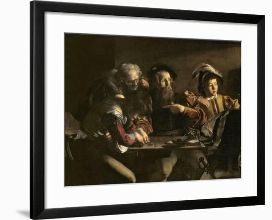 The Calling of St. Matthew, C.1598-1601-Caravaggio-Framed Giclee Print