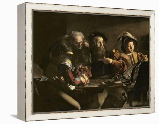 The Calling of St. Matthew, C.1598-1601-Caravaggio-Framed Premier Image Canvas