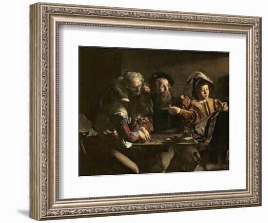 The Calling of St. Matthew, C.1598-1601-Caravaggio-Framed Giclee Print