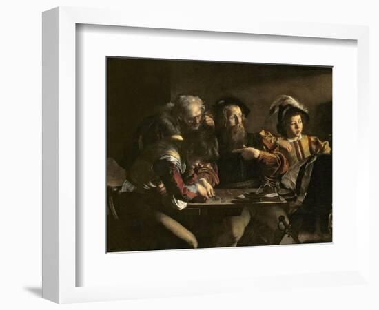 The Calling of St. Matthew, C.1598-1601-Caravaggio-Framed Giclee Print