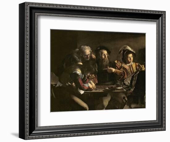 The Calling of St. Matthew, C.1598-1601-Caravaggio-Framed Giclee Print