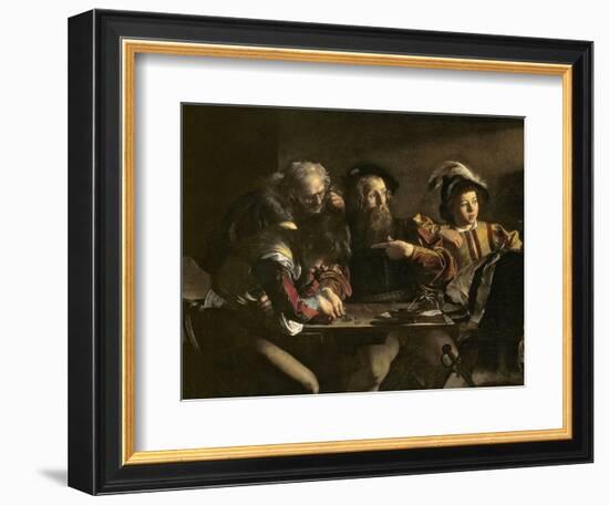 The Calling of St. Matthew, C.1598-1601-Caravaggio-Framed Giclee Print