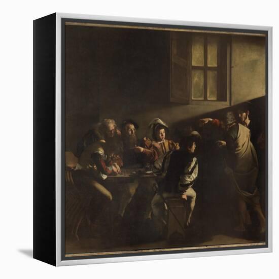 The Calling of St Matthew-Caravaggio-Framed Premier Image Canvas