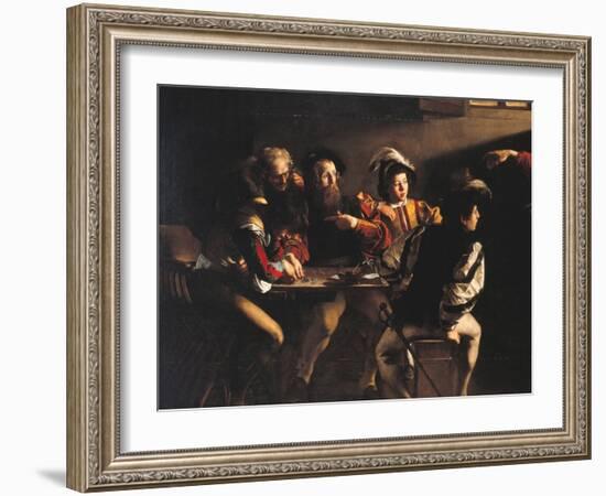 The Calling of St Matthew-Caravaggio-Framed Giclee Print